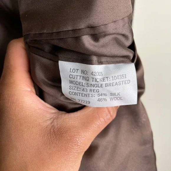 Pierre Balmain Wool Hounds Tooth Single Breasted Two Button Blazer Brown 43R - Picture 8 of 8